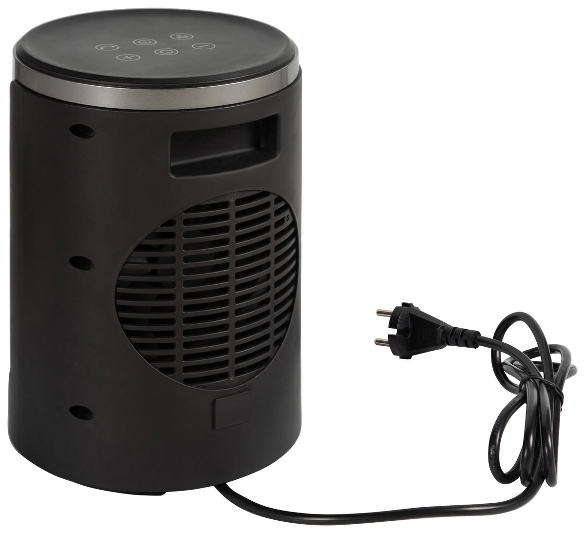 POCOline Keramikheizlüfter PTC-907B silber schwarz Metall Kunststoff B/H/L: ca. 17,2x26,8x17,2 cm ca. 1500 W Keramik-Heizlüfter_Zonda - schwarz/silber (17,20/17,20/26,80cm) - POCOline