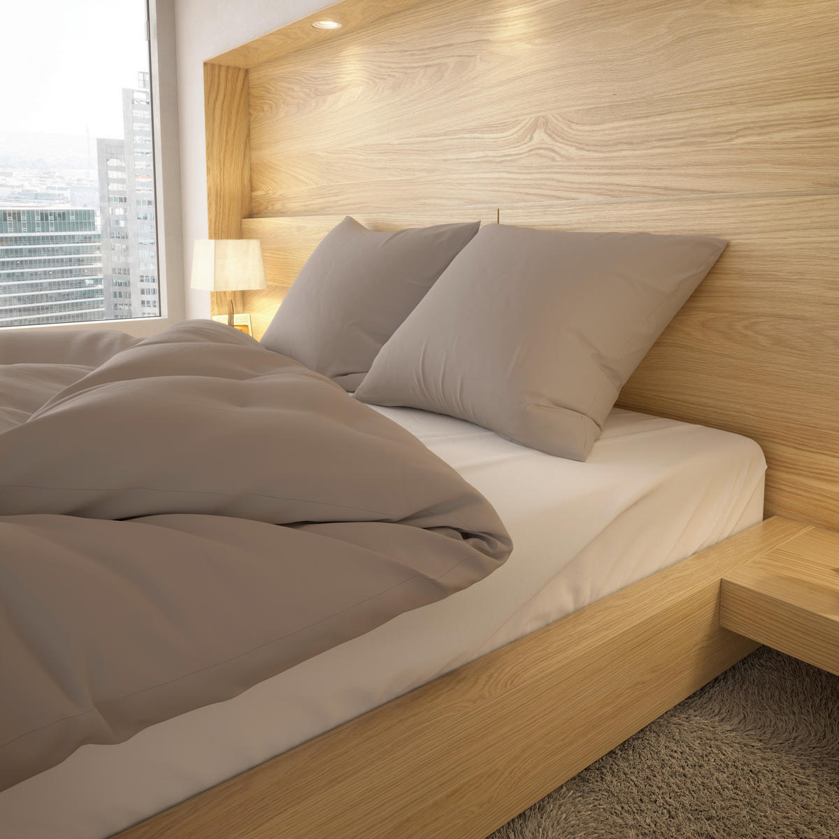 Baumwoll Bettwäsche Renforce Bettwäsche_Renforce Uni 200x200cm - taupe (200,00/200,00cm) - beau rêve