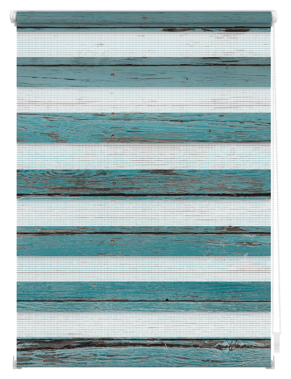Doppelrollo Duo Bretter petrol B/T: ca. 90x150 cm Duo Bretter - petrol (90,00/150,00cm) - LICHTBLICK