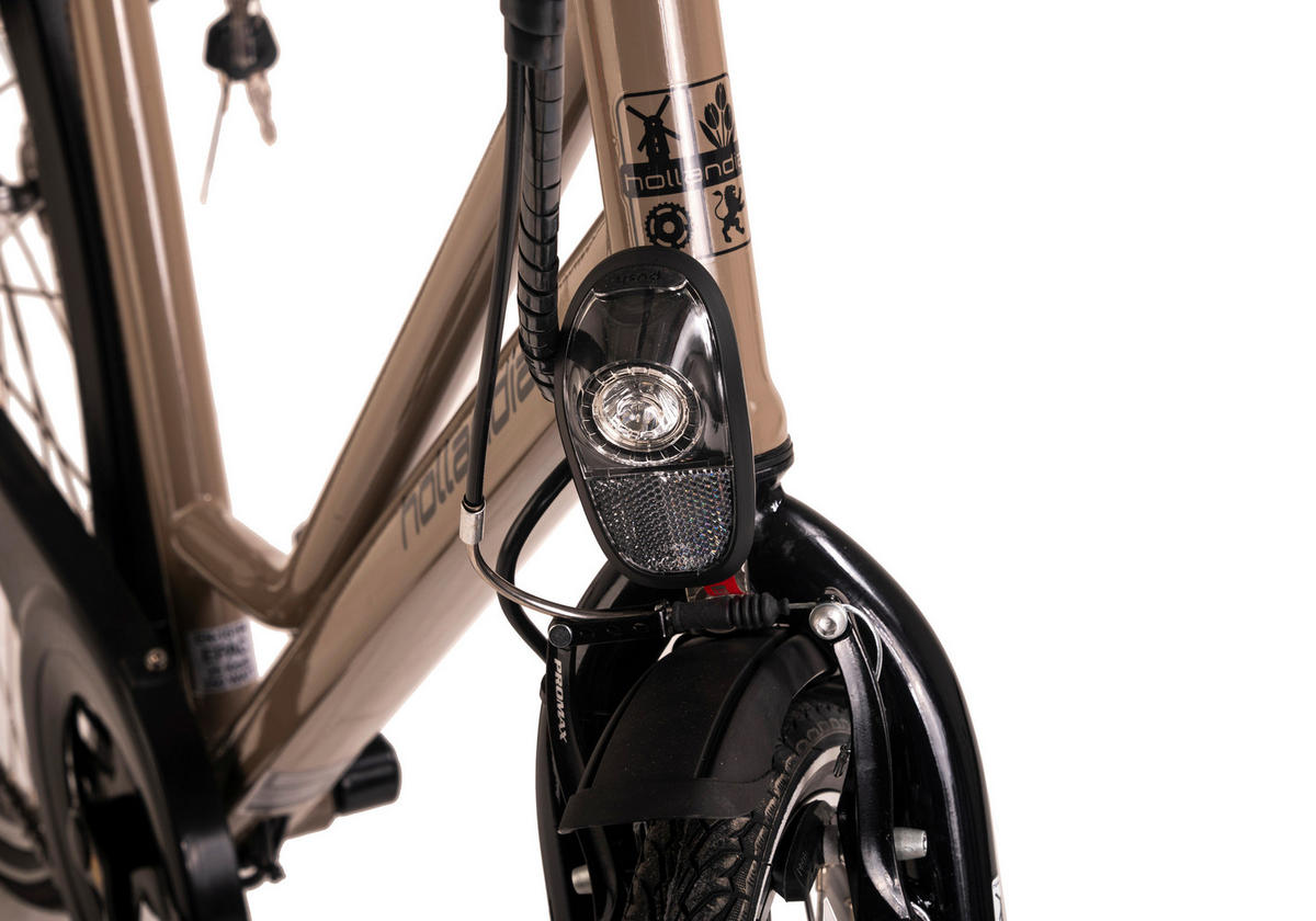 Hollandia City E-Bike Optima Basic KS199E 28 Zoll Rahmenhöhe 50 cm 7 Gänge bronze bronze ca. 250 W ca. 36 V ca. 28 Zoll Optima Basic - bronze - Hollandia