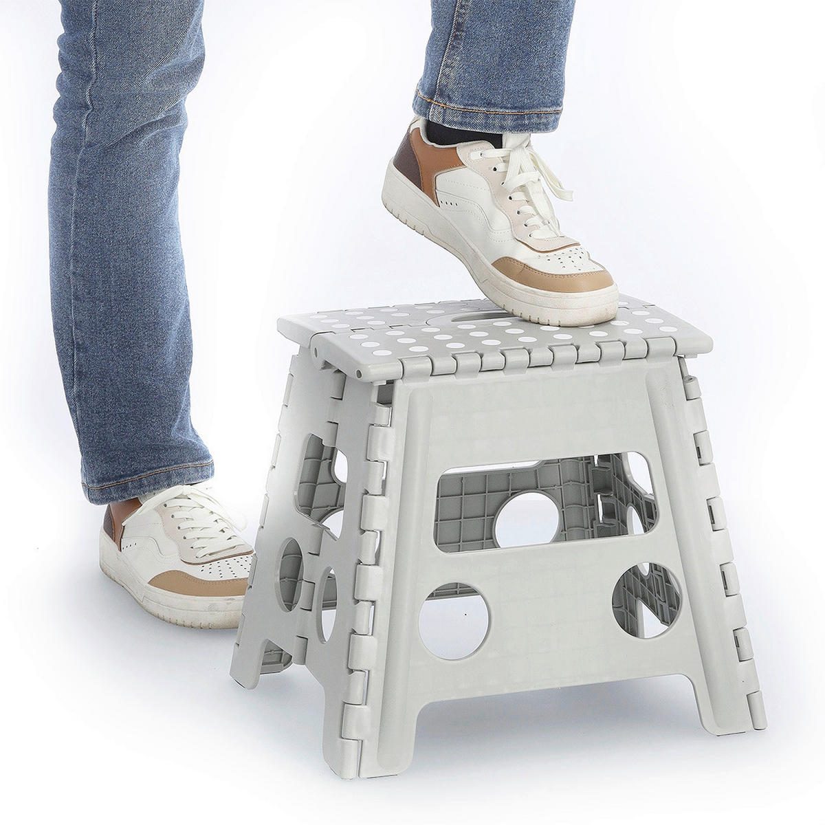 Zeller Klapphocker grau B/H/L: ca. 30x32x37 cm Klapphocker - grau (37,00/30,00/32,00cm) - Zeller