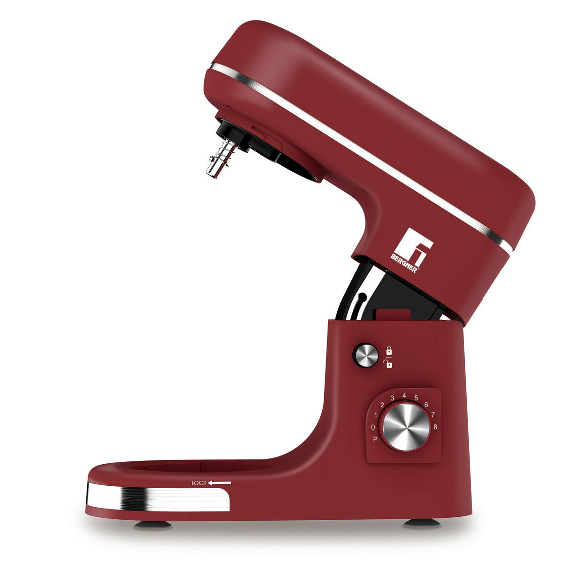 BERGNER Küchenmaschine rot silber Edelstahl B/H/L: ca. 23x34,5x38,5 cm MAROON - rot/silber (38,50/23,00/34,50cm) - BERGNER