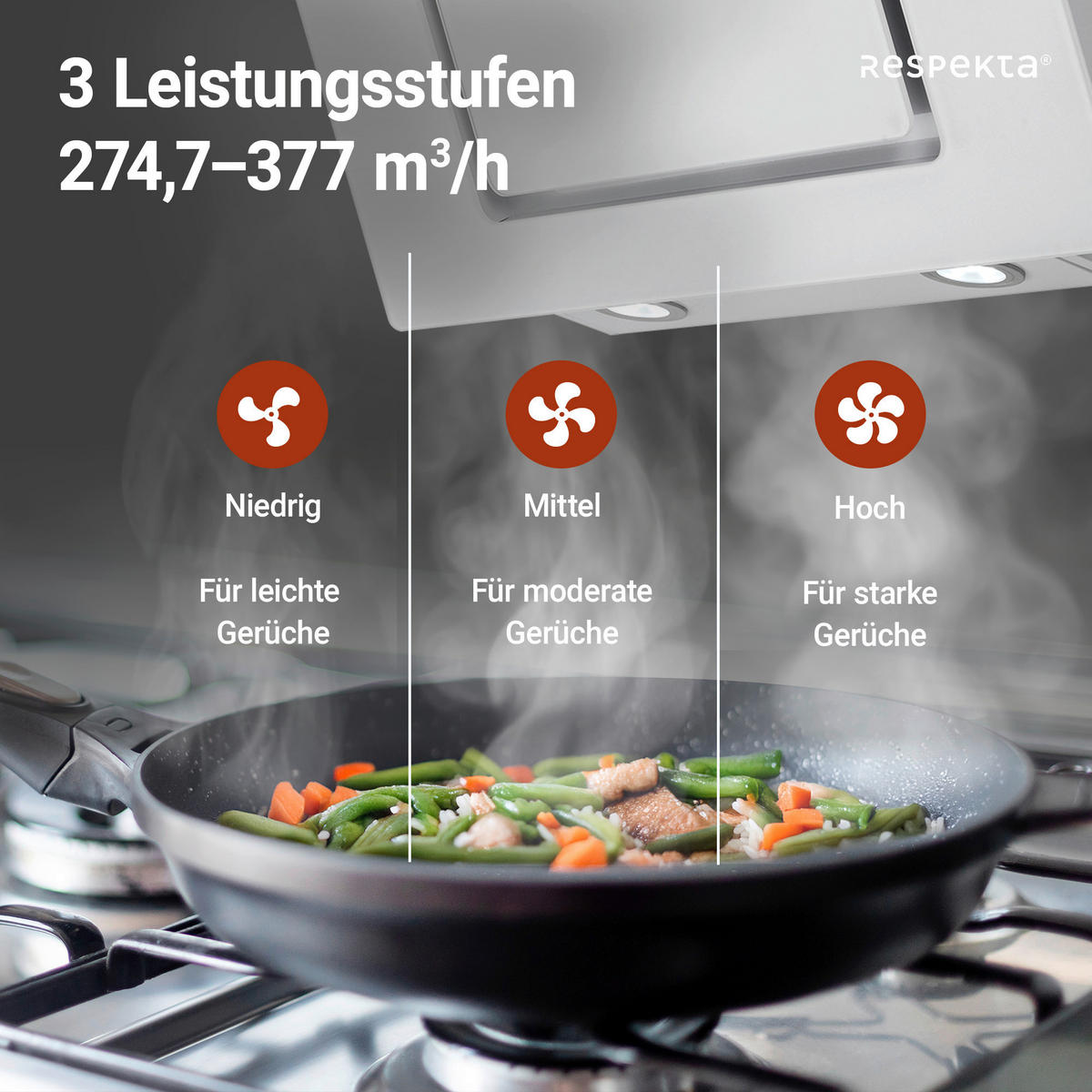 Respekta Dunstabzugshaube CH22010WBZ weiß Metall B/H/T: ca. 60x73,9x34 cm CH22010WBZ - weiß (60,00/73,90/34,00cm) - Respekta