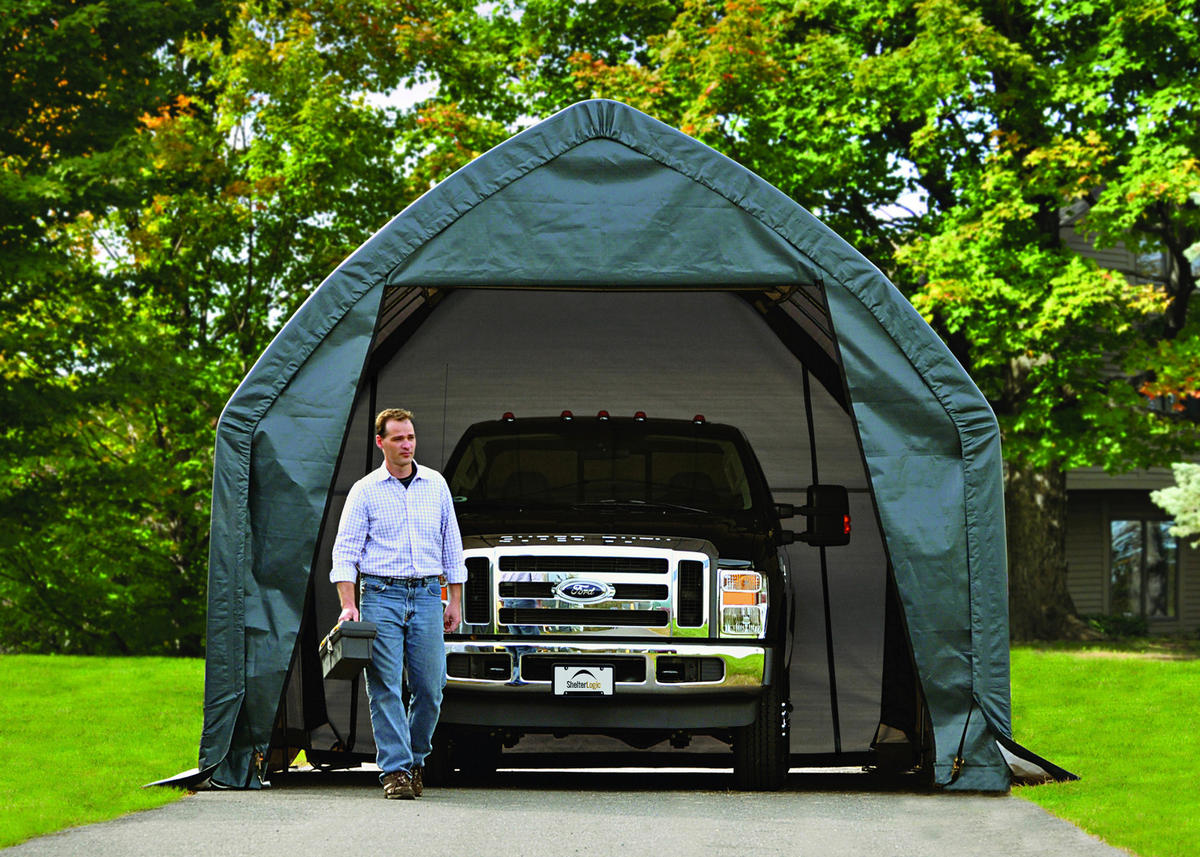 ShelterLogic Garage-in-a-Box B/H/T: ca. 390x370x610 cm Garage-in-a-Box - grün (390,00/370,00/610,00cm) - ShelterLogic