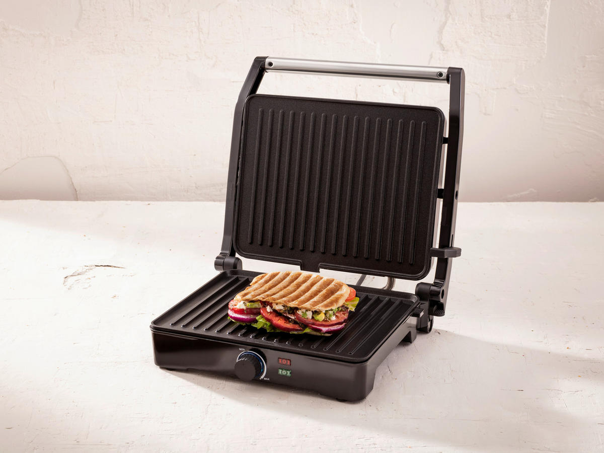 BERGNER Kontaktgrill silber B/H/L: ca. 15x37x38 cm EL BOHIO - schwarz/silber (38,00/15,00/37,00cm) - BERGNER