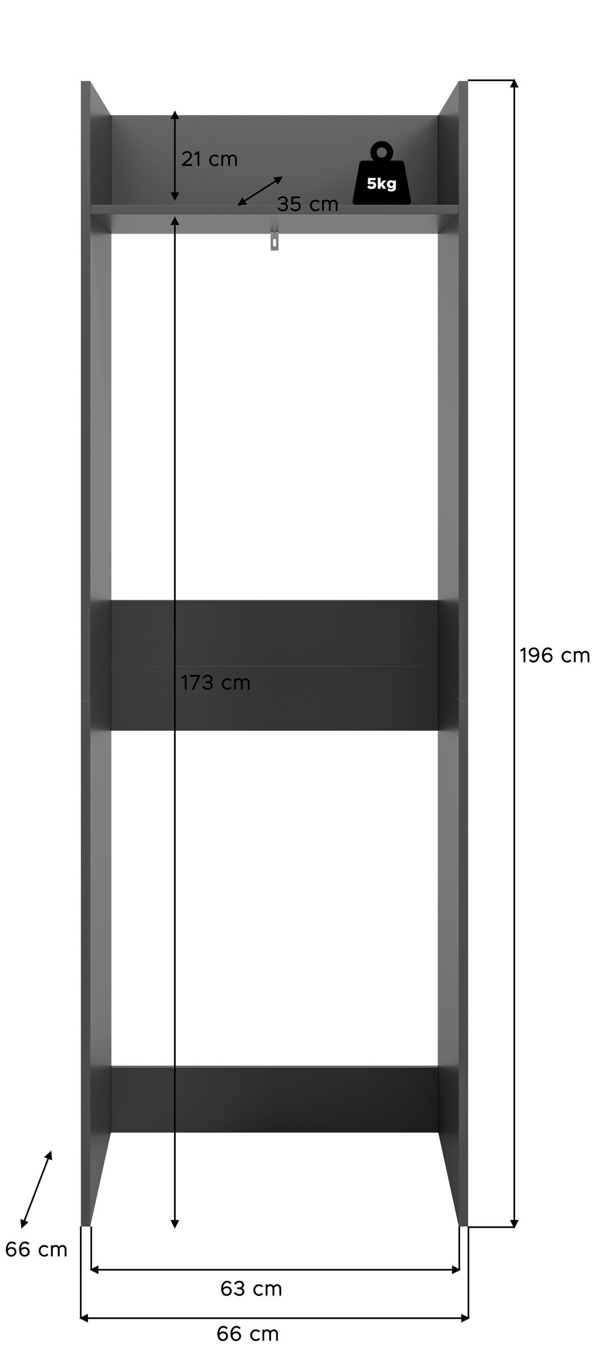 Waschmaschinenumbauschrank Free anthrazit B/H/T: ca. 66x196x66 cm Free - anthrazit (66,00/196,00/66,00cm) - xonox.home