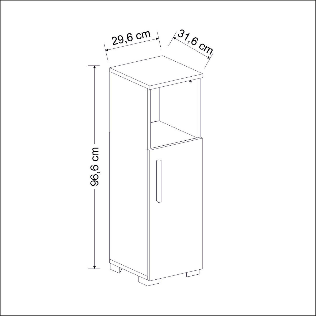 Mehrzweckschrank Duru weiß B/H/T: ca. 30x97x32 cm Duru - weiß (30,00/97,00/32,00cm) - moebel17