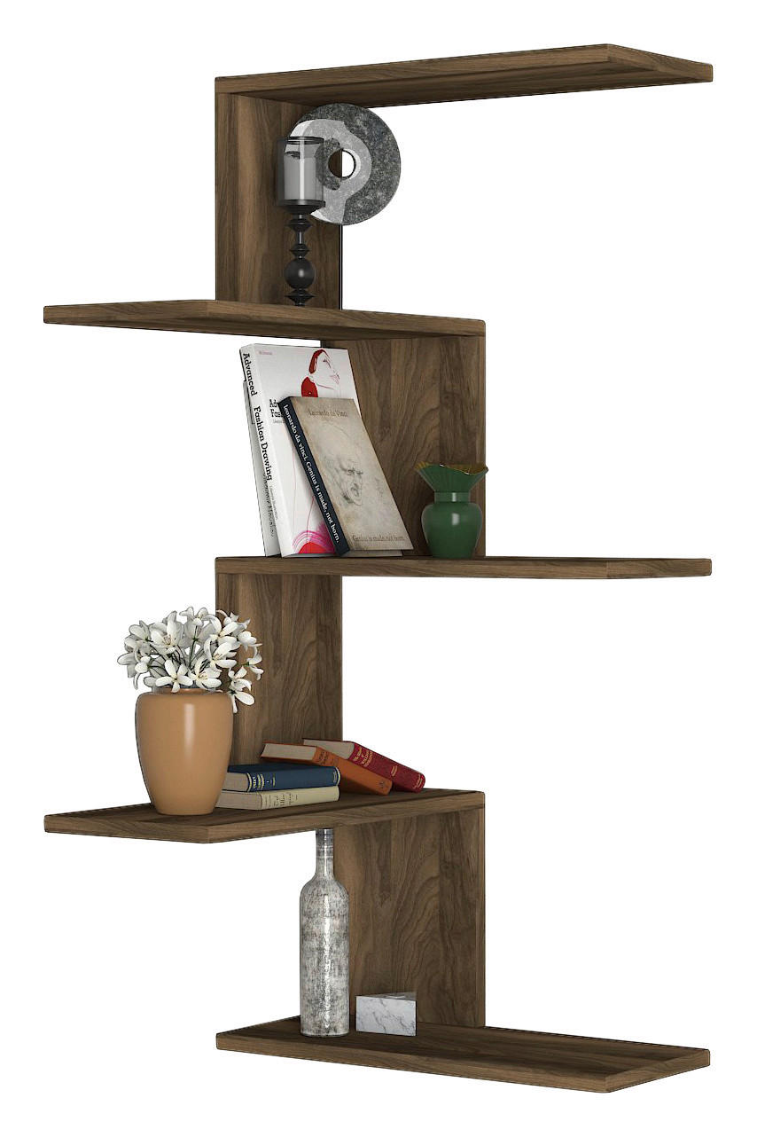 Wandregal Caniko walnuss Nachbildung B/H/T: ca. 51,5x109x22 cm Caniko - walnuss (51,50/109,00/22,00cm) - moebel17