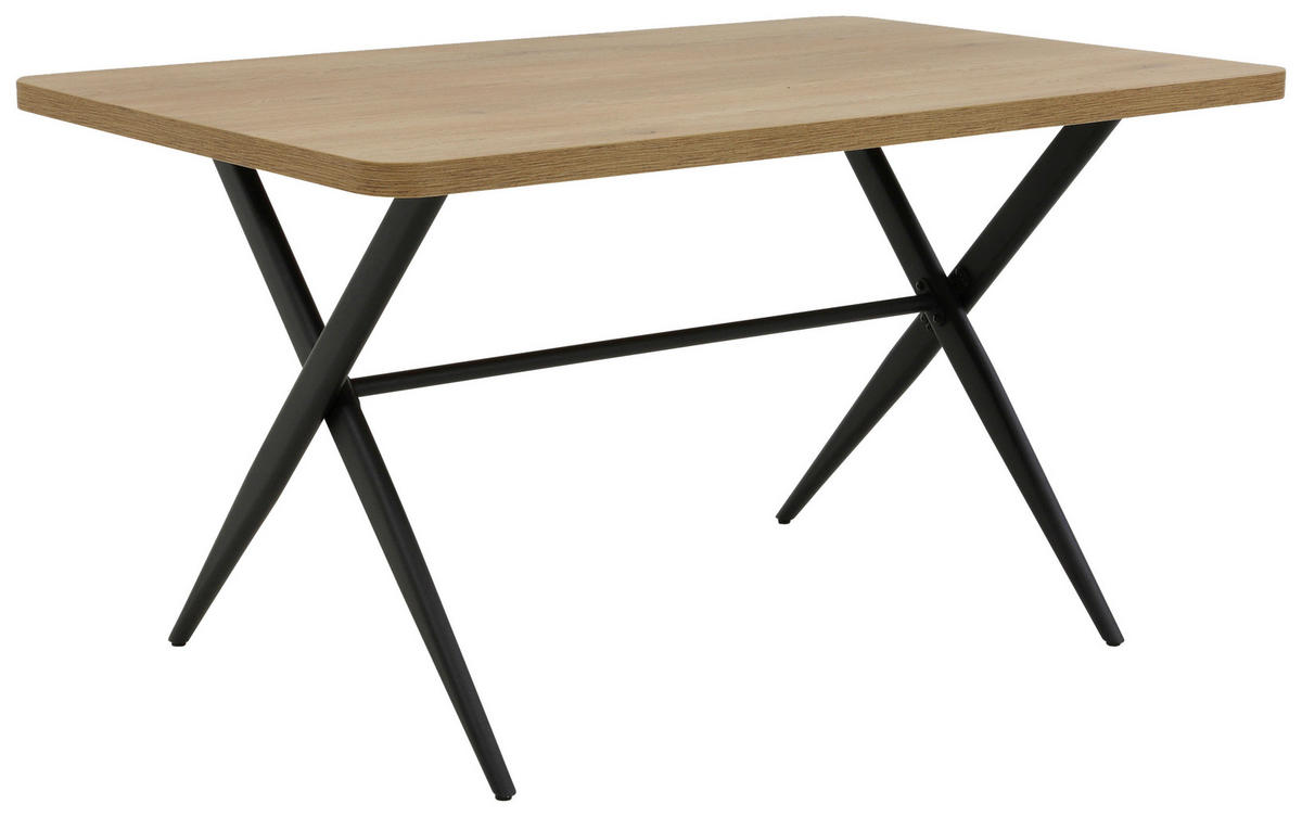 Esstisch Menorca Artisan Oak Nachbildung B/H/T: ca. 140x76x90 cm Menorca - schwarz (140,00/76,00/90,00cm)