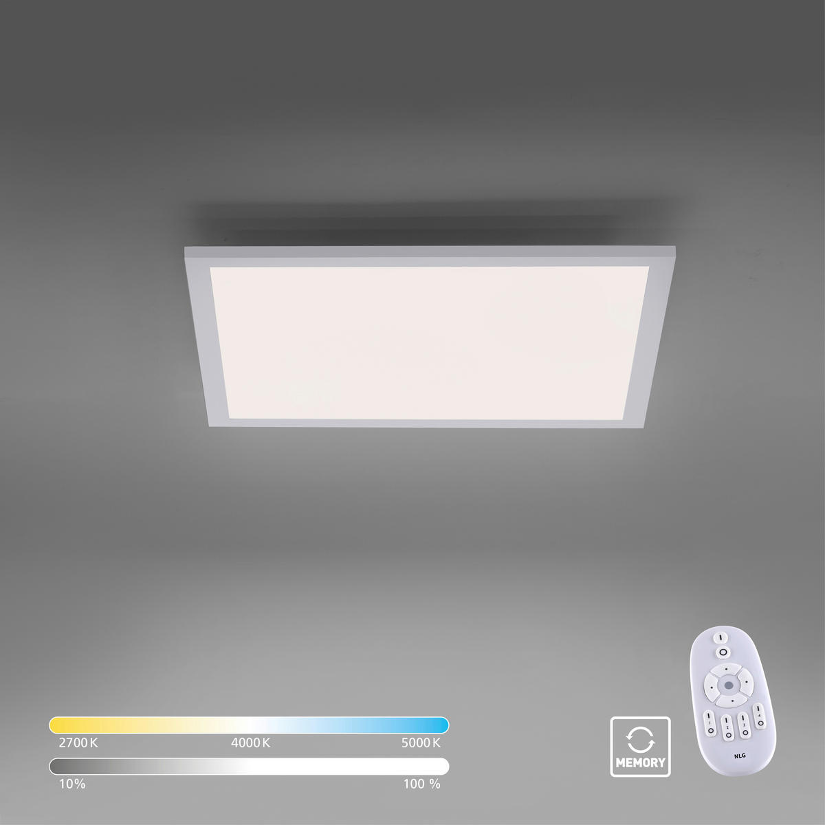Just Light LED-Deckenpanel FLAT 14531-16 weiß Kunststoff Metall B/H/T: ca. 45x5,6x45 cm 1 Brennstellen FLAT - weiß (45,00/5,60/45,00cm) - Just Light