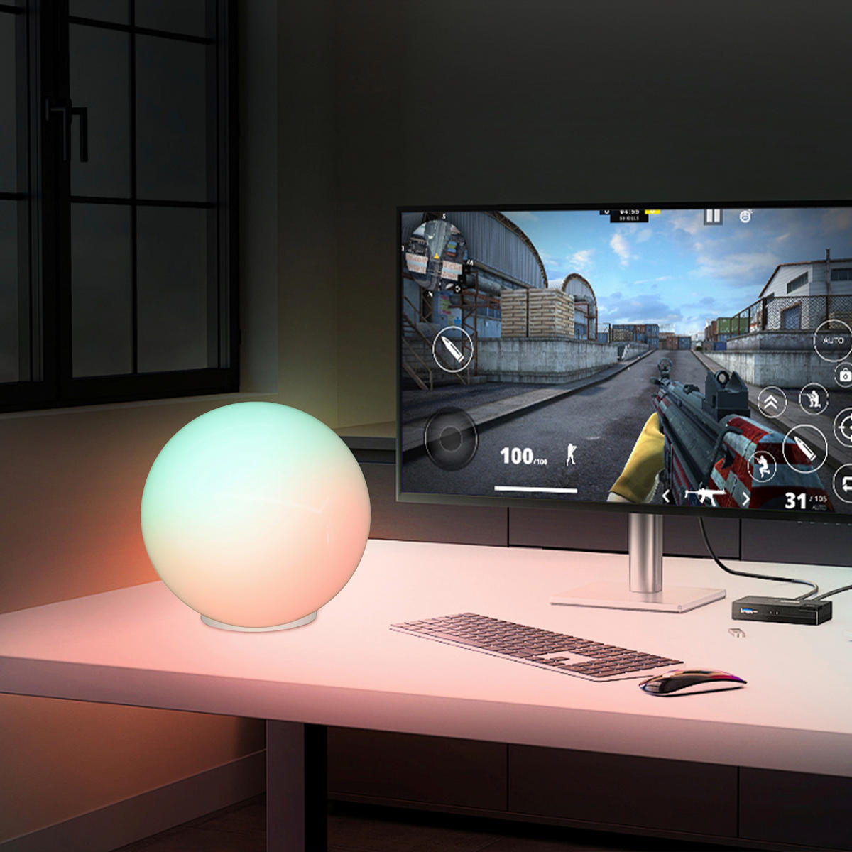 Nolo Gaming-RGB-Leuchte B/H/L: ca. 10,6x17,5x16,4 cm Gaming-RGB-Leuchte_DISC - (16,40/10,60/17,50cm) - Nolo