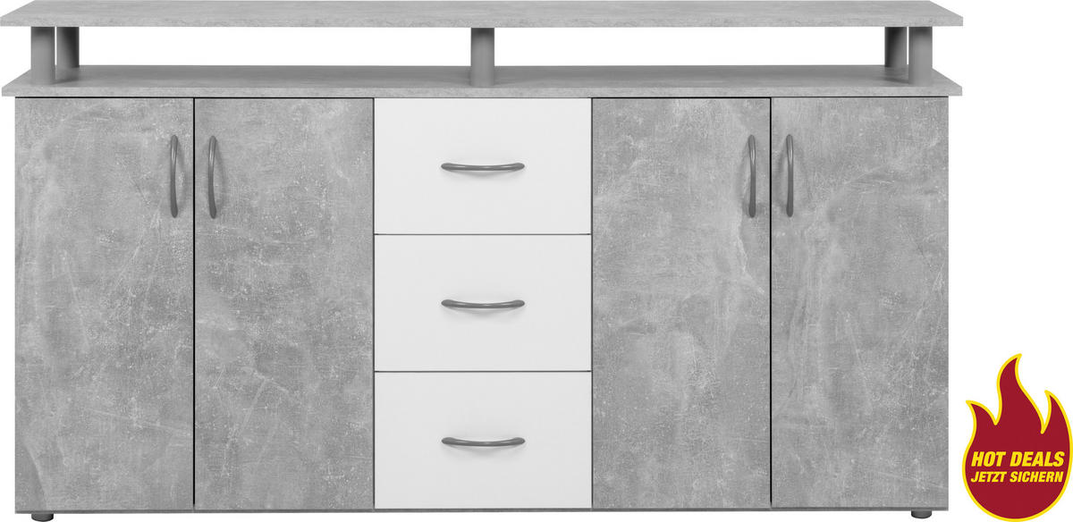 Megakommode Nevada Beton Optik B/H/T: ca. 155x84x35 cm Nevada - Beton (155,00/84,00/35,00cm)