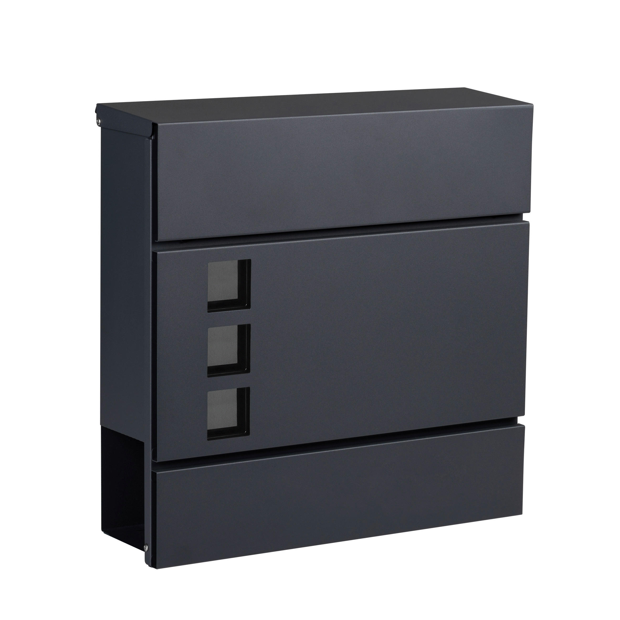 Briefkasten schwarz B/H/L: ca. 15,5x42x42,5 cm Briefkasten - schwarz (42,50/15,50/42,00cm)