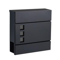 Briefkasten schwarz B/H/L: ca. 15,5x42x42,5 cm Briefkasten - schwarz (42,50/15,50/42,00cm)