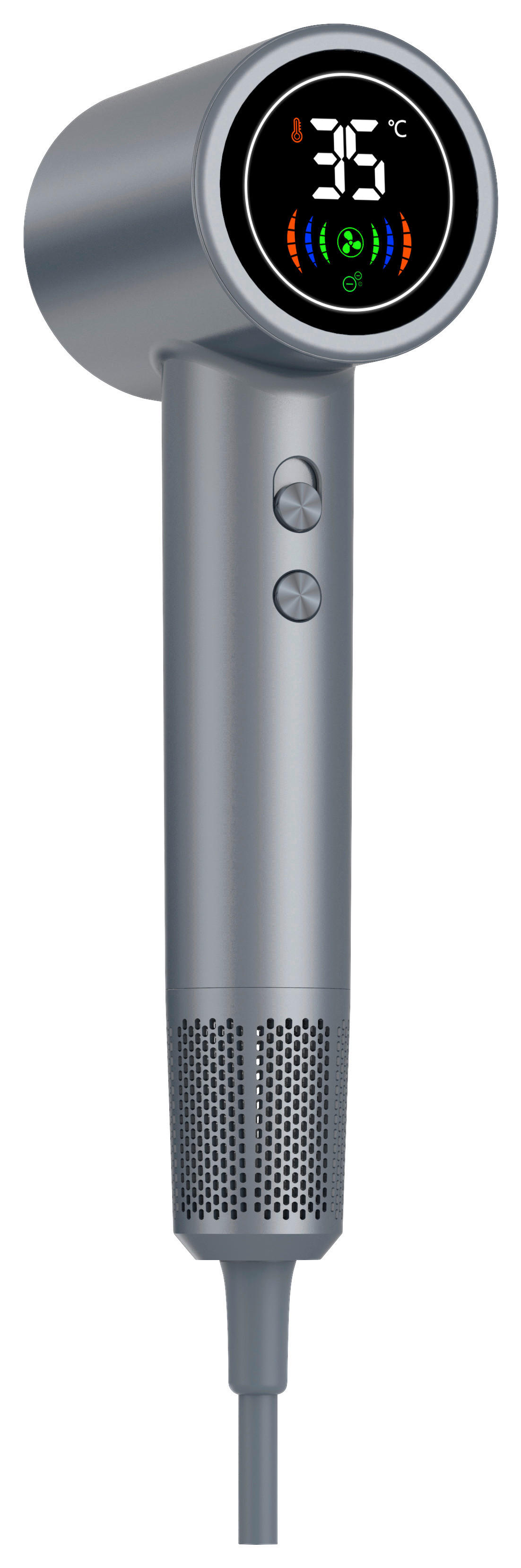 Denver Haartrockner HDD-1400DGR dunkelgrau Metall B/H/L: ca. 7x28x8,9 cm Haartrockner HDD-1400DGR - dunkelgrau (8,90/7,00/28,00cm) - Denver