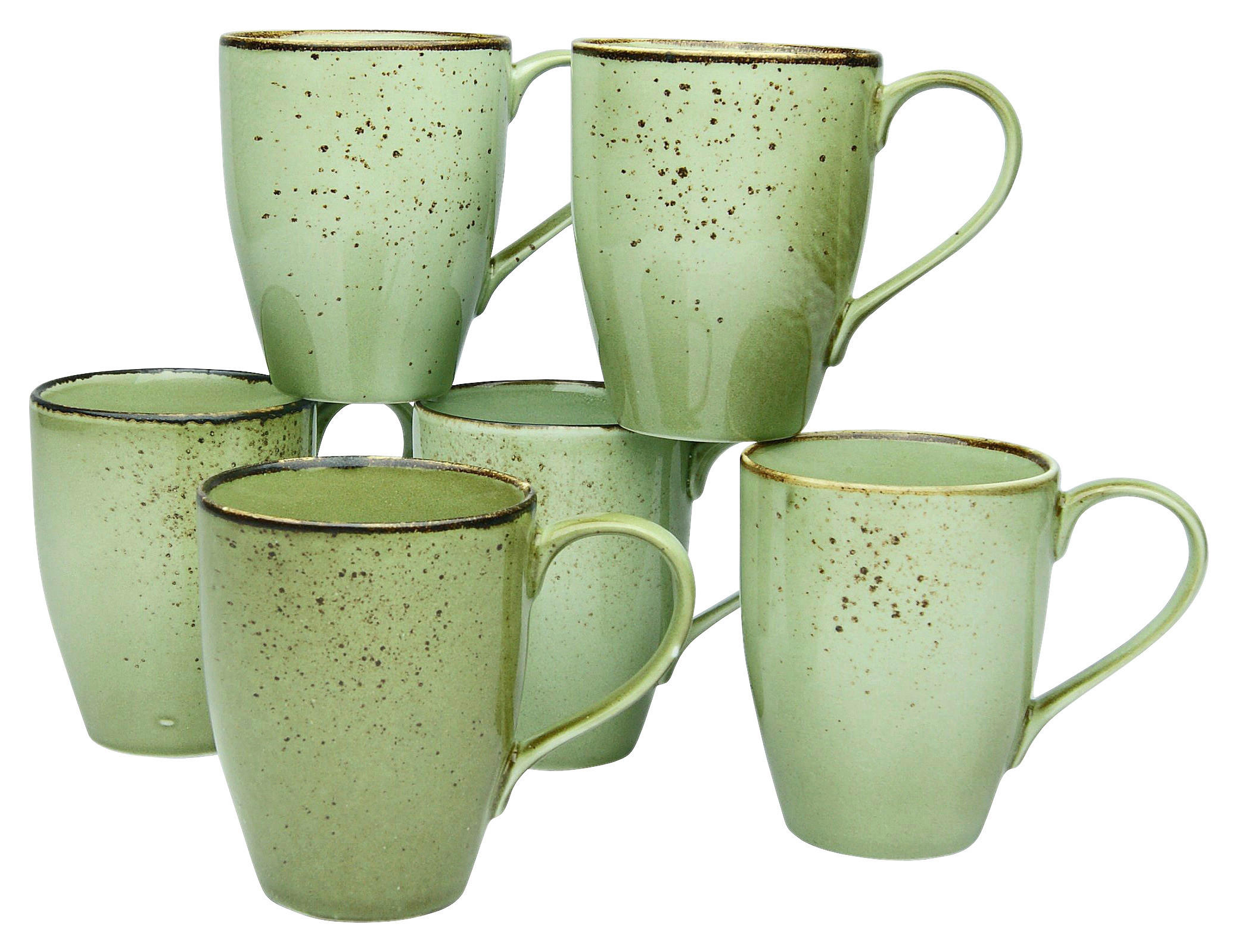 CreaTable Kaffeebecher NATURE COLLECTION grün Steinzeug NATURE COLLECTION - grün - CreaTable