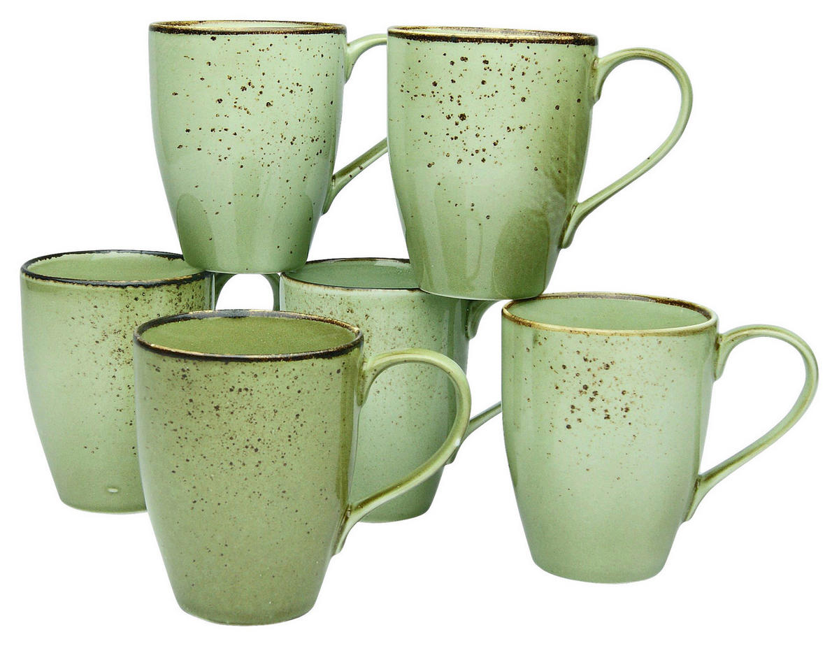 CreaTable Kaffeebecher NATURE COLLECTION grün Steinzeug NATURE COLLECTION - grün - CreaTable