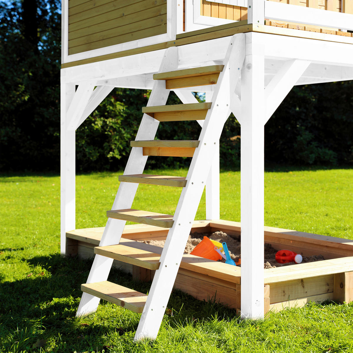 AXI Spielhaus Sarah braun B/H/L: ca. 370x291x191 cm Sarah - braun/weiß (191,00/370,00/291,00cm) - AXI
