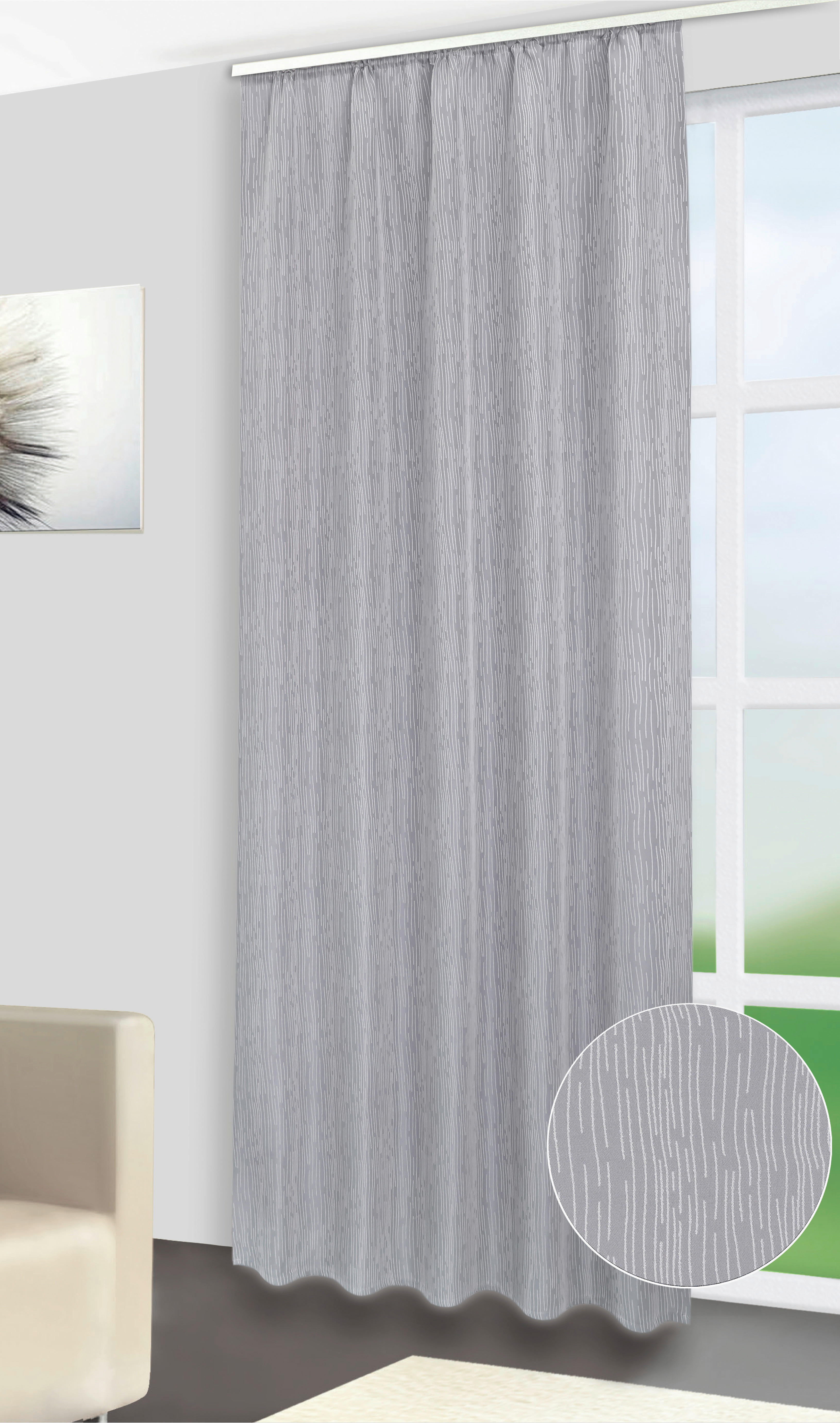 Thumbnail - silver edition Dekovorhang Tessin silber B/L: ca. 140x245 cm