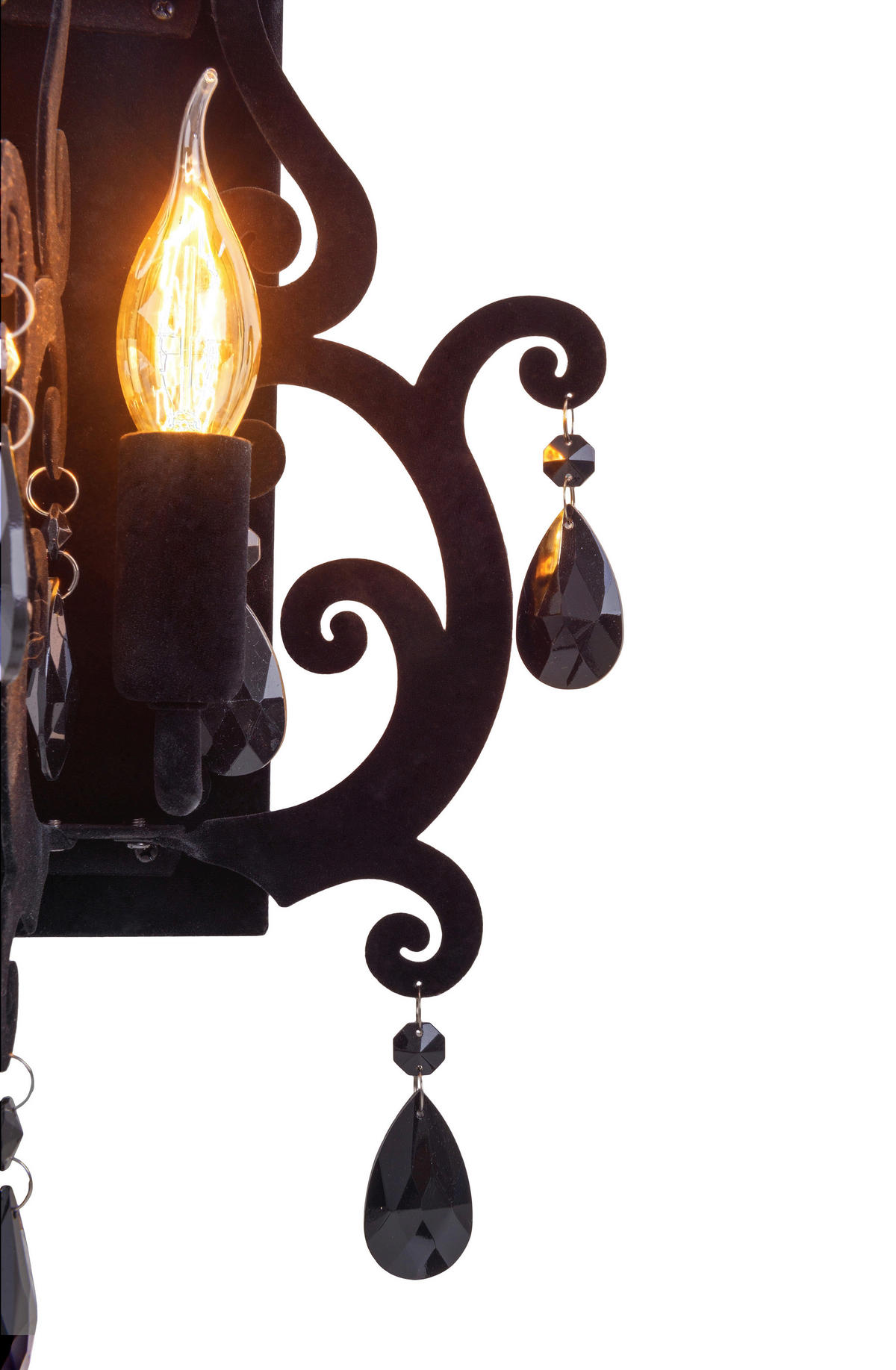 Näve Leuchten Wandleuchte 183122 schwarz Glas Metall B/H/T: ca. 30x40x20 cm E14 2 Brennstellen Black Velvet - schwarz (30,00/40,00/20,00cm) - Näve Leuchten
