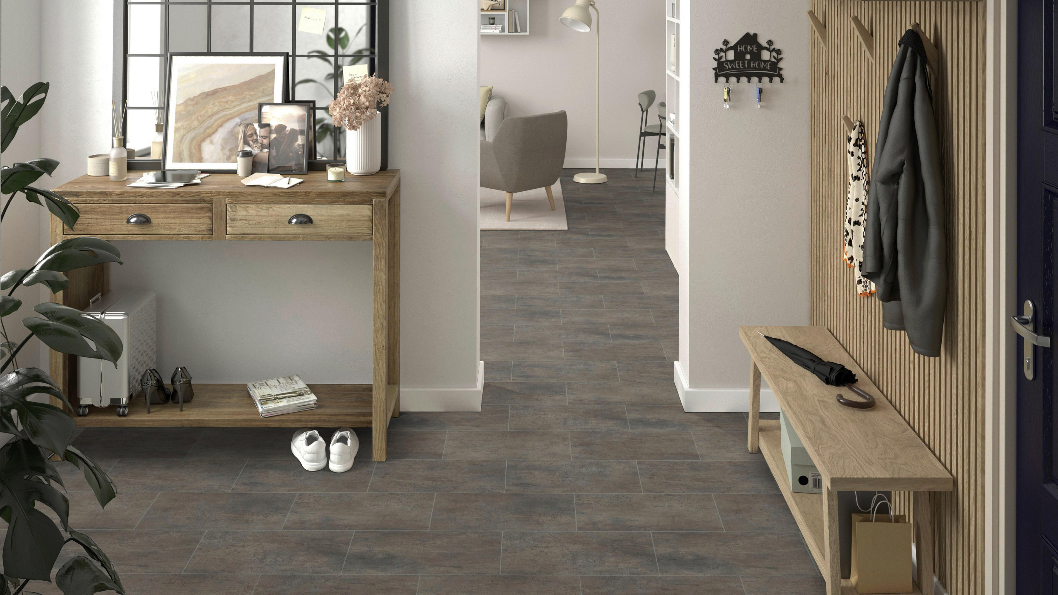 Vinylboden Iconik braun Fliese B: ca. 400 cm pro m² Iconik - braun (400,00cm)