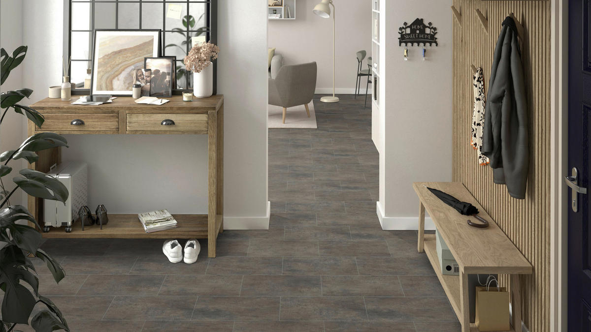 Vinylboden Iconik braun Fliese B: ca. 300 cm pro m² Iconik - braun (300,00cm)