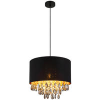GLOBO Pendelleuchte COLETTA 15776H gold schwarz mattschwarz Kunststoff Metall Textil H/D: ca. 120x40 cm E27 1 Brennstellen COLETTA - gold/schwarz (40,00/120,00cm) - GLOBO