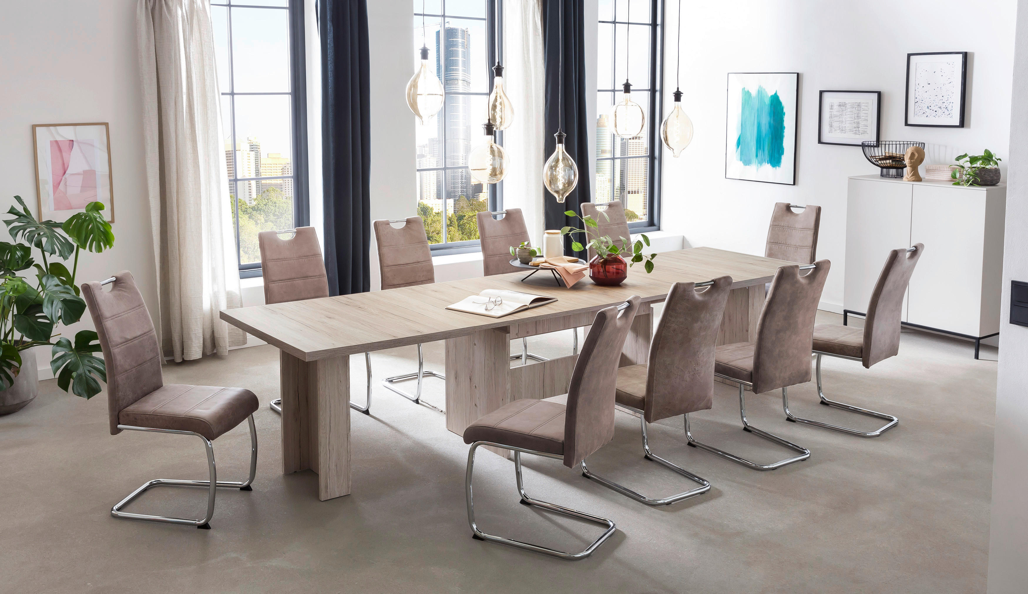 Essgruppe Lia II Eiche beige B/H/T: ca. 320x76x90 cm Lia II - beige/Eiche (320,00/76,00/90,00cm) - Hela
