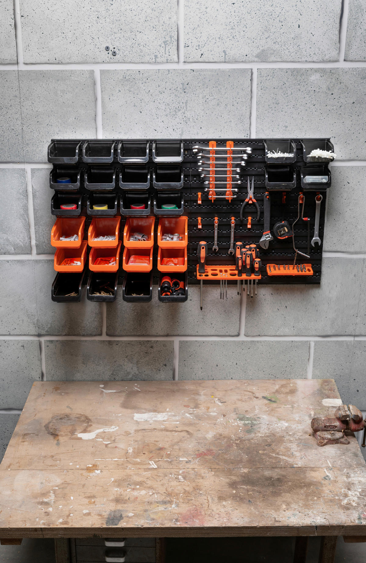BLACK+DECKER Werkzeugwand orange B/H/L: ca. 14,2x56,3x50 cm Werkzeugwand_43tlg. - orange/schwarz (50,00/14,20/56,30cm) - BLACK+DECKER