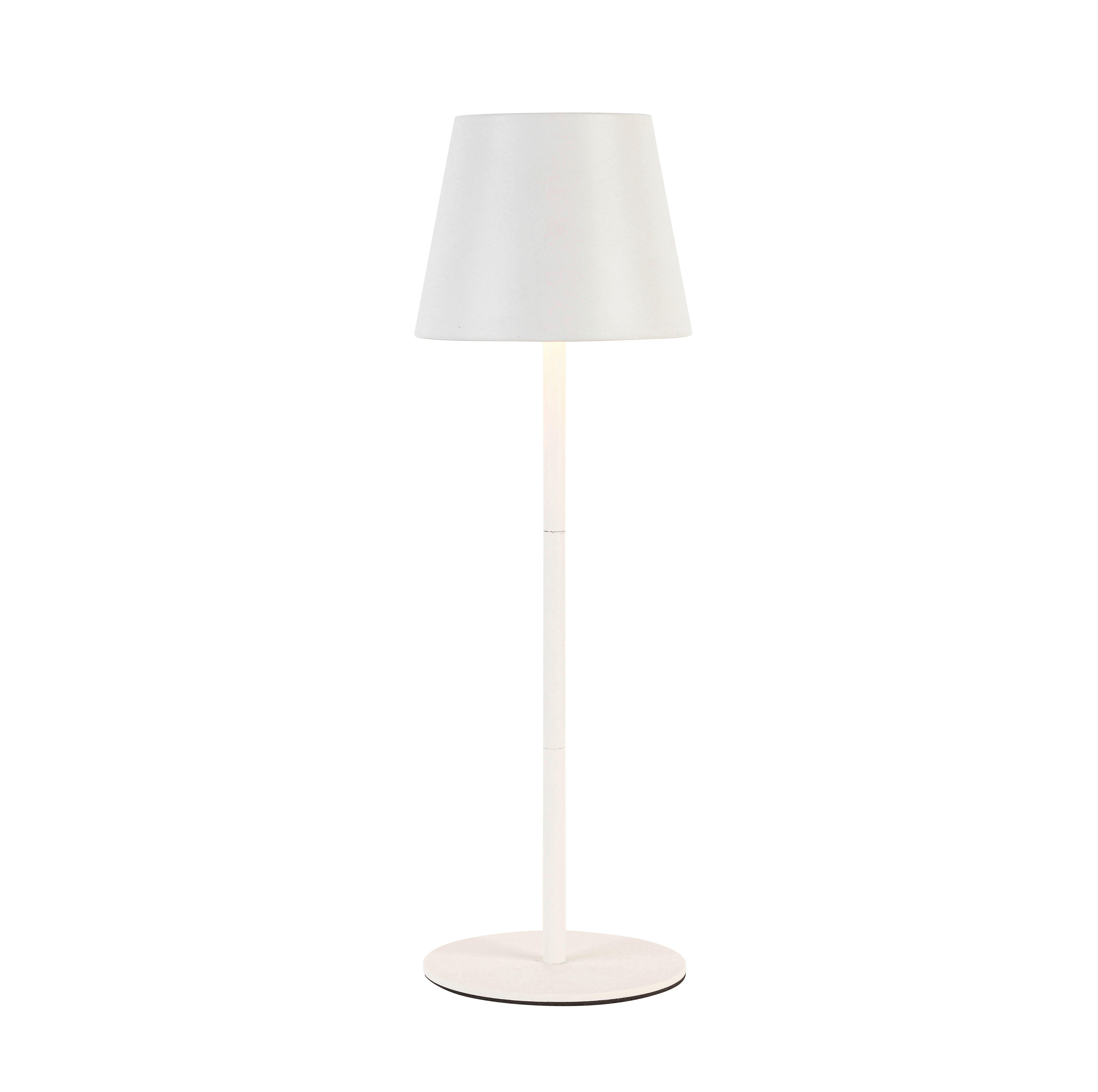 Außenleuchte weiß H/D: ca. 36x12 cm Akku-Tischleuchte_Palermo weiß - weiß (12,00/36,00cm) - Nolo Lighting