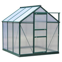 Outsunny Gewächshaus B/H/L: ca. 192x201x192 cm Gewächshaus 845-058 - grün/transparent (192,00/192,00/201,00cm) - Outsunny