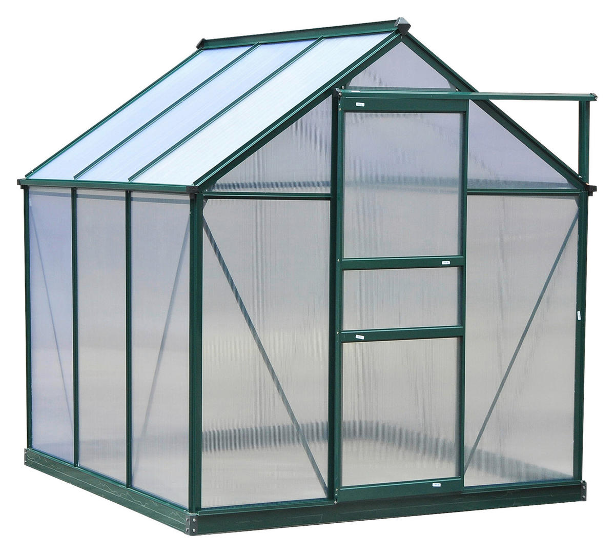 Outsunny Gewächshaus B/H/L: ca. 192x201x192 cm Gewächshaus 845-058 - grün/transparent (192,00/192,00/201,00cm) - Outsunny
