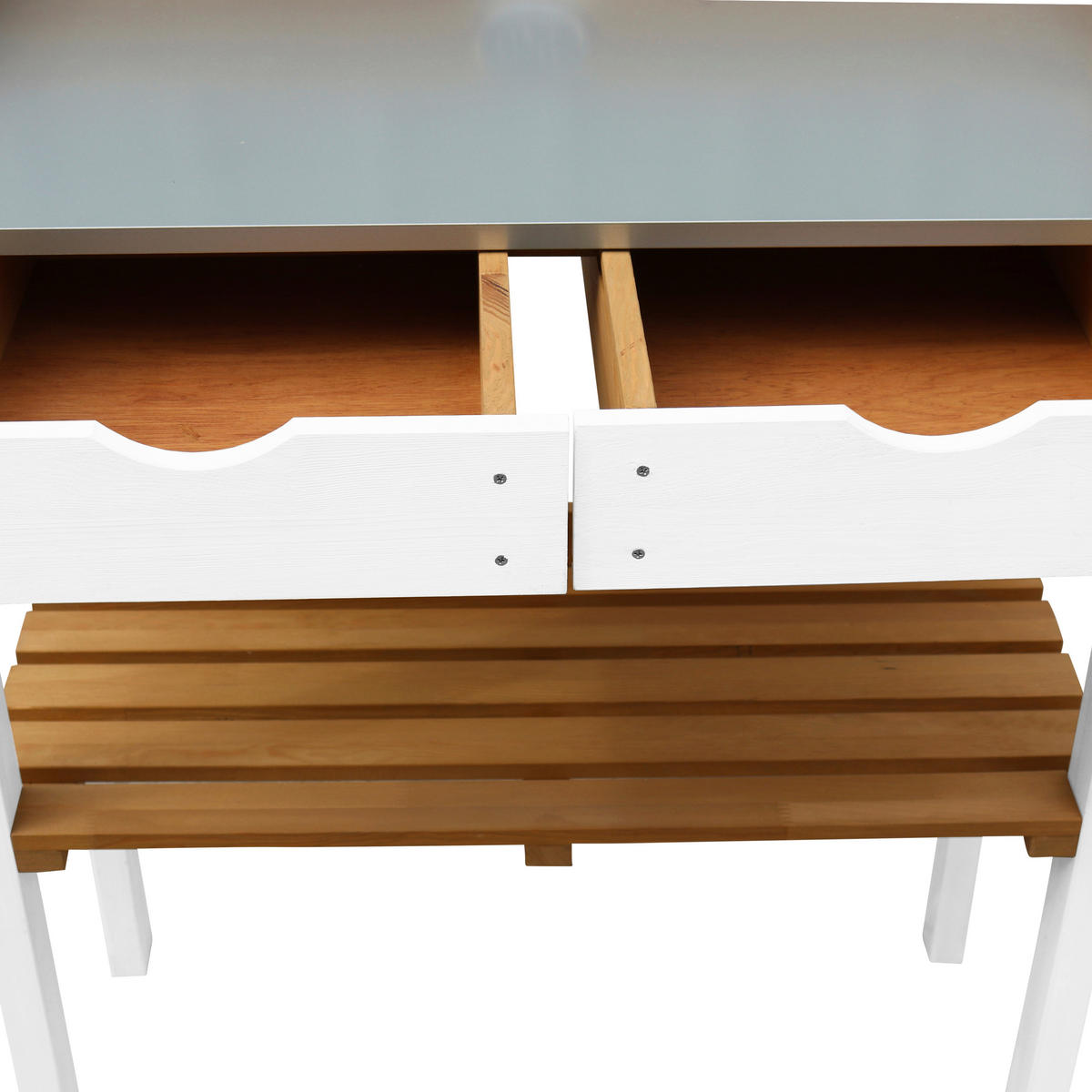 AXI Pflanztisch braun B/H/L: ca. 37x92x76 cm Pflanztisch - braun/weiß (76,00/37,00/92,00cm) - AXI