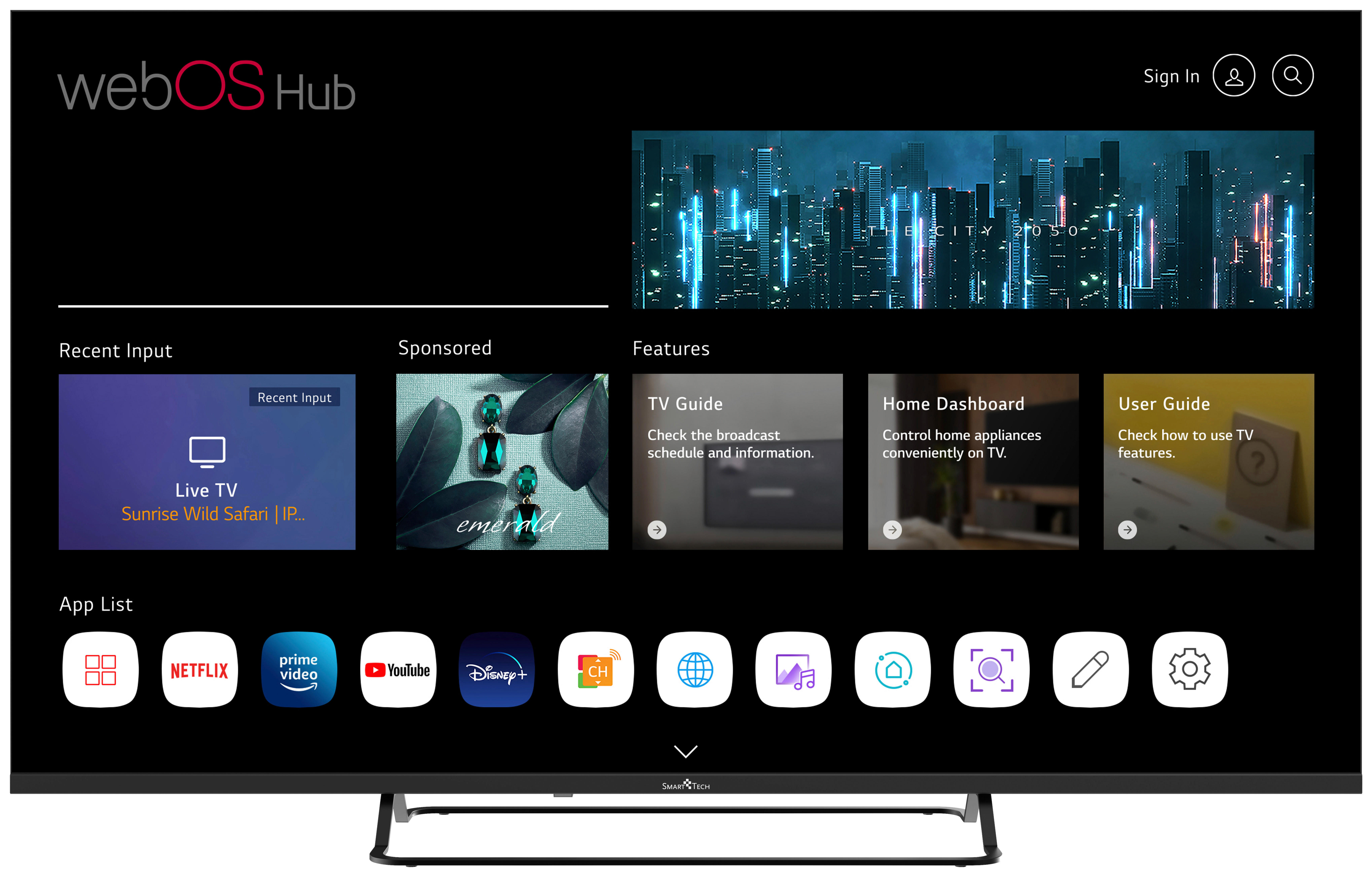 Smart Tech LED-TV 55UW02V 55 Zoll Diagonale ca. 139 cm LED-TV_55"_4K_55UW02V_SmartTech - schwarz - Smart Tech