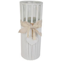 Windlicht weiß Bambus B/H/L: ca. 15x15x46 cm Windlicht_S Bambus - weiß (46,00/15,00/15,00cm)