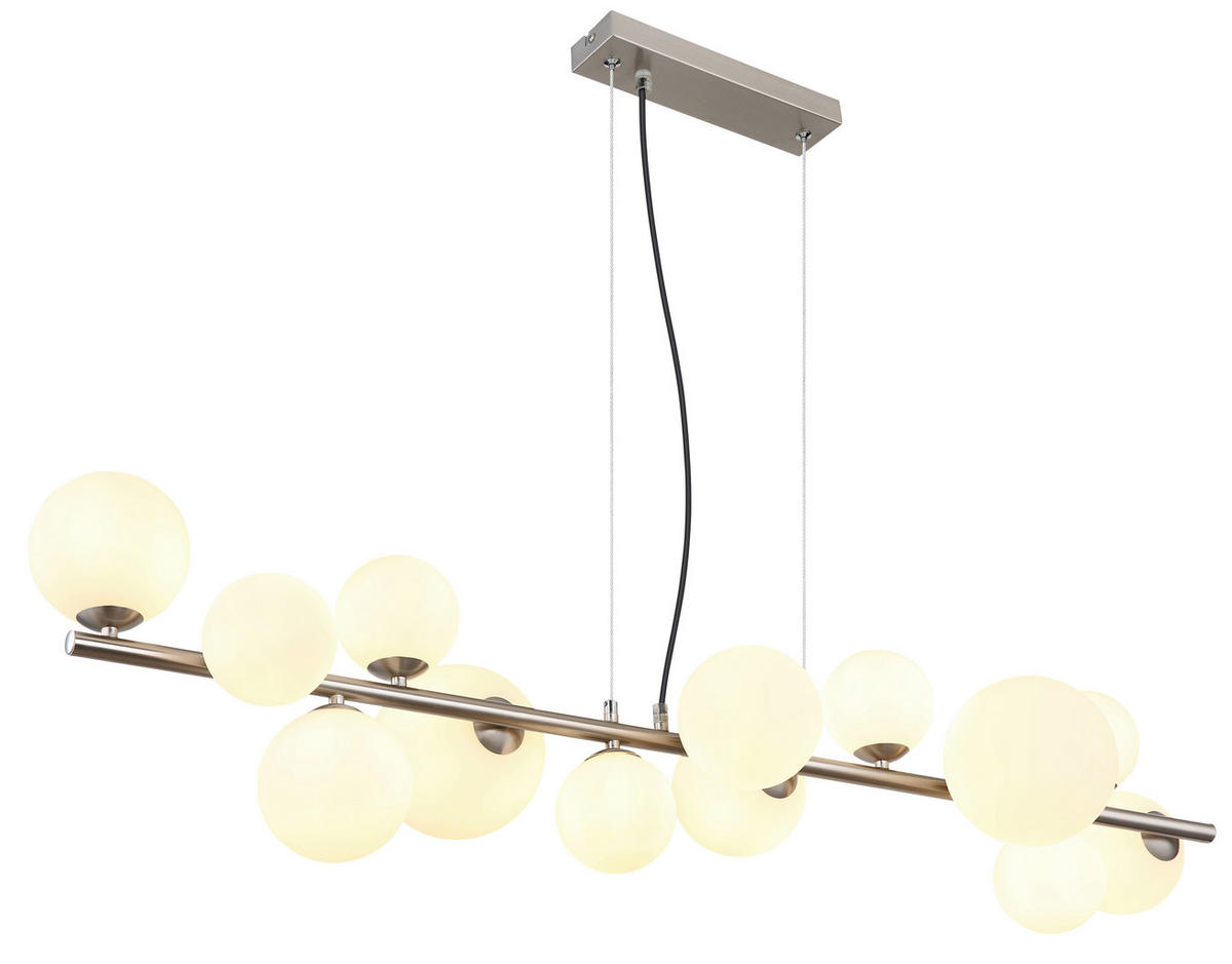 GLOBO Pendelleuchte nickel matt Metall B/H/T: ca. 34,5x120x120 cm G9 13 Brennstellen RIHA - nickel matt (34,50/120,00/120,00cm) - GLOBO