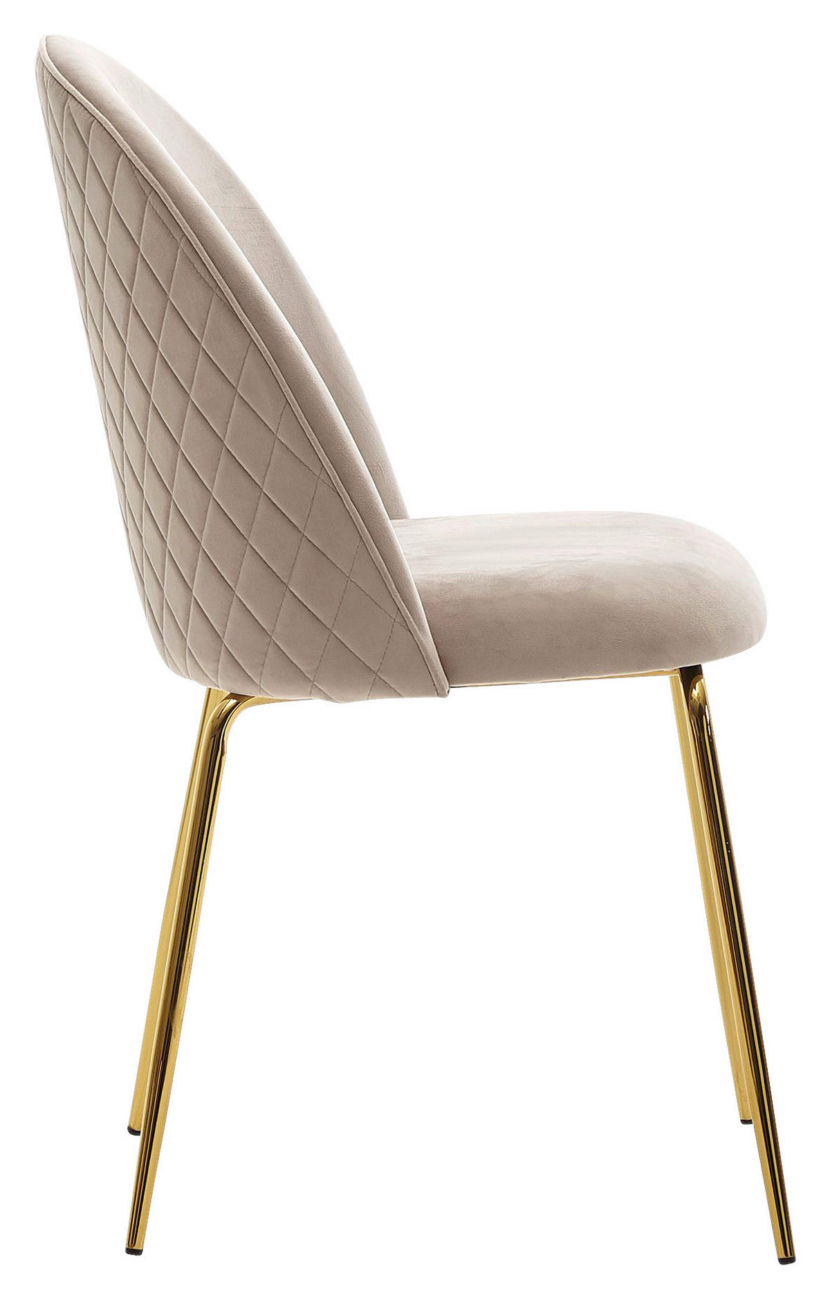 Stuhl beige gold Stoff Eisen B/H/T: ca. 53x86x50 cm Esszimmerstuhl - gold/beige (53,00/86,00/50,00cm) - Wohnling