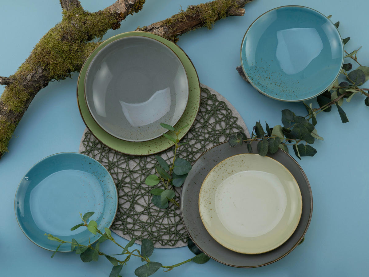CreaTable Tafelservice NATURE COLLECTION multicolor Steinzeug 12 tlg. NATURE COLLECTION - multicolor - CreaTable