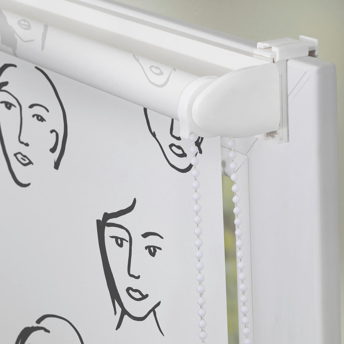 Rollo Faces schwarz B/L: ca. 80x150 cm Faces - schwarz (80,00/150,00cm) - LICHTBLICK
