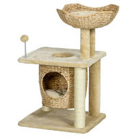 PawHut Kratzbaum beige Plüsch B/H/L: ca. 40x74x45 cm Kratzbaum - beige (45,00/40,00/74,00cm) - PawHut