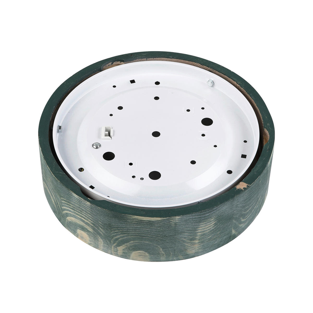 Lamkur Deckenleuchte grün hellbraun Holz Glas B/H/L: ca. 28x28x10 cm 1 Brennstellen Eveline - hellbraun/grün (10,00/28,00/28,00cm) - Lamkur