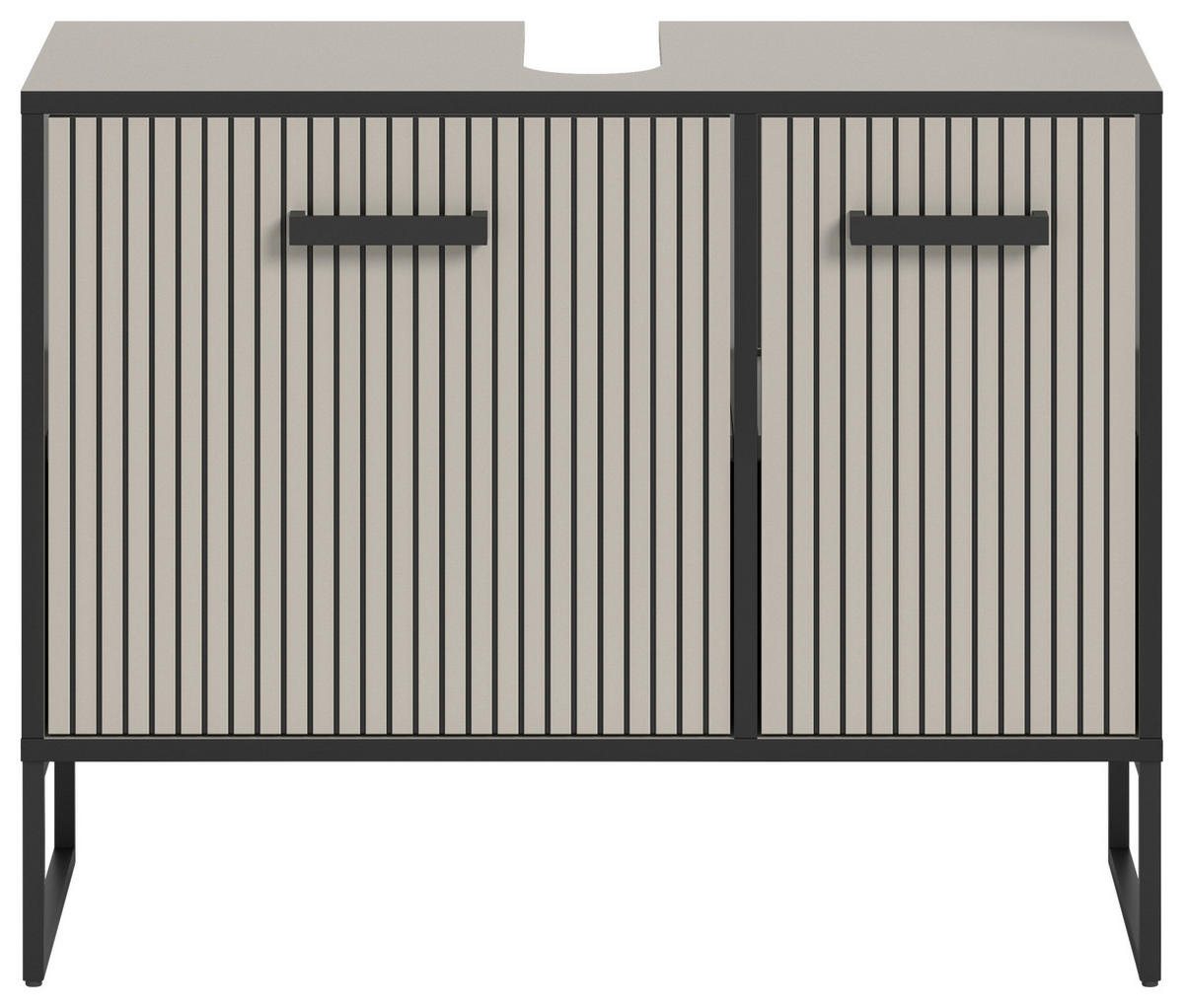 Waschbeckenunterschrank BAGNO schwarz Kaschmirgrau Nachbildung B/H/T: ca. 80x63x36 cm BAGNO - schwarz (80,00/63,00/36,00cm) - xonox.home