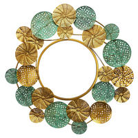 Wandspiegel gold grün Metall B/H/T: ca. 80x77x2,5 cm Wandspiegel - gold/grün (80,00/77,00/2,50cm) - Wohnling