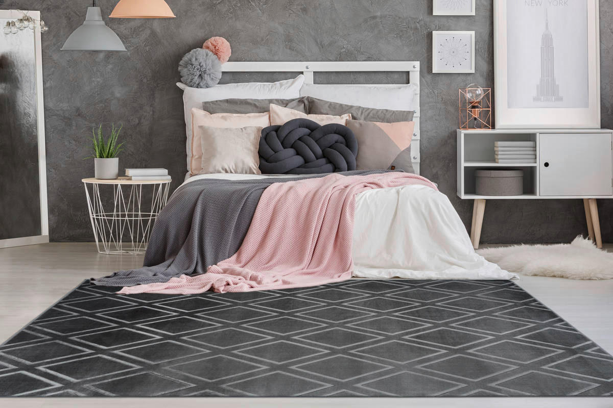360Living Teppich Monroe anthrazit B/L: ca. 80x150 cm Monroe - anthrazit (80,00/150,00cm) - 360Living