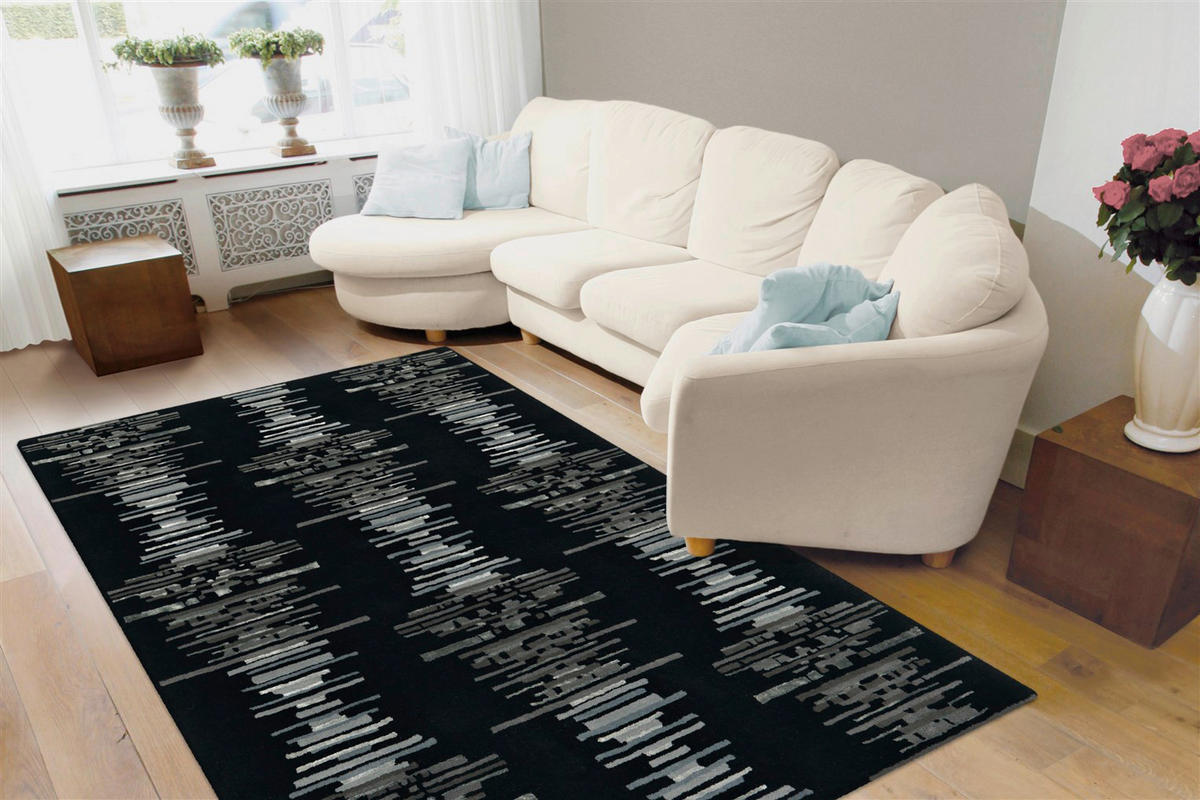 Arte Espina Kurzflorteppich Satin 8060 anthrazit B/L: ca. 120x180 cm Satin 8060 - anthrazit (120,00/180,00cm) - Arte Espina