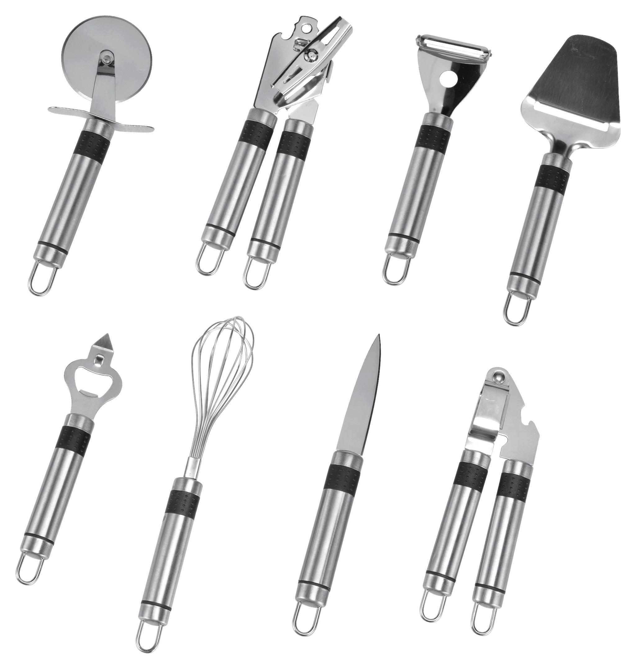 HI Küchenhelferset silber Edelstahl Küchenhelferset_9tlg. - silber - HI