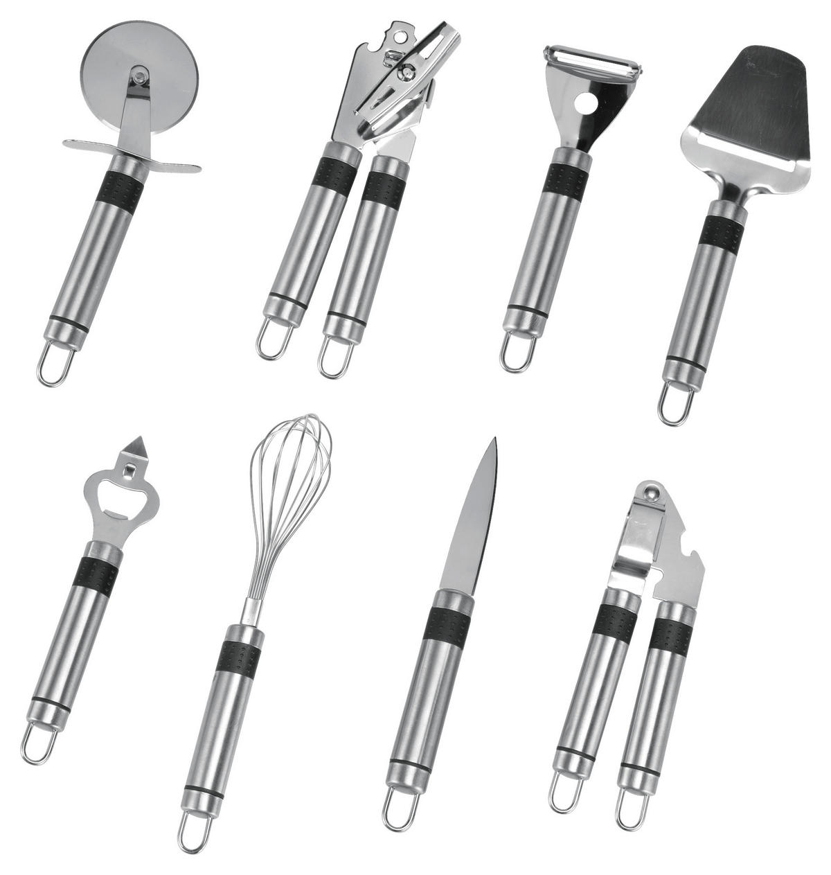 HI Küchenhelferset silber Edelstahl Küchenhelferset_9tlg. - silber - HI