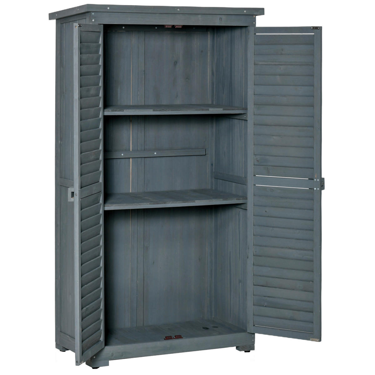 Outsunny Gartenschrank Gartenschrank - grau (87,00/46,50/160,00cm) - Outsunny