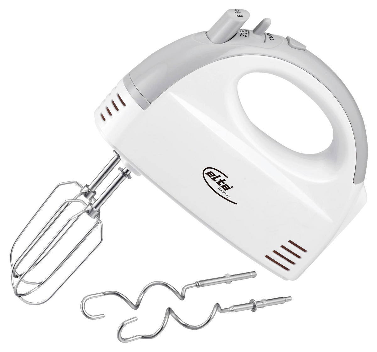Elta Handmixer weiß Edelstahl Kunststoff B/H/L: ca. 19,8x14,5x7,7 cm Handmixer_Turbo - weiß (7,70/19,80/14,50cm) - Elta
