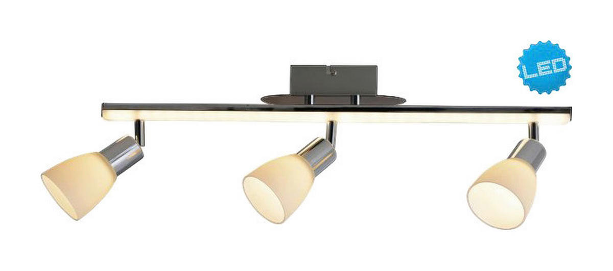 Näve Leuchten LED Deckenleuchte NV1233342 Chrom Metall Kunststoff Glas B/H/L: ca. 8x22x61 cm 3 Brennstellen Ibiza - Chrom (61,00/8,00/22,00cm) - Näve Leuchten